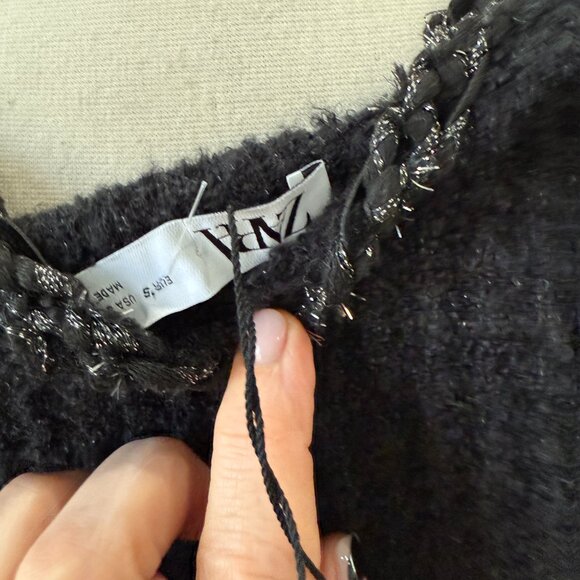 Zara Metallic Thread Knit Vest Top NWOT Size Small - Picture 8 of 8